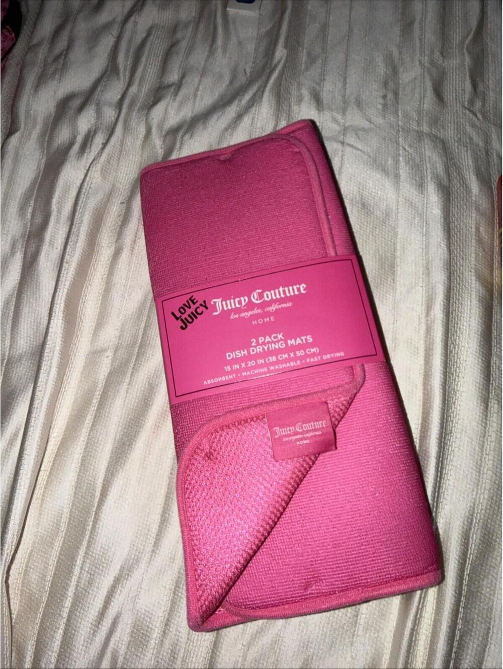 Juicy Couture 2 pack Drying Mats Pink 15"x20" nwt